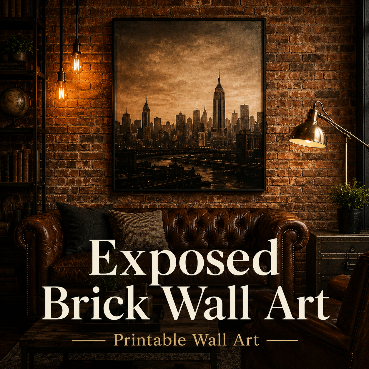 Square cover image for Exposed Brick Wall Art printable wall art
